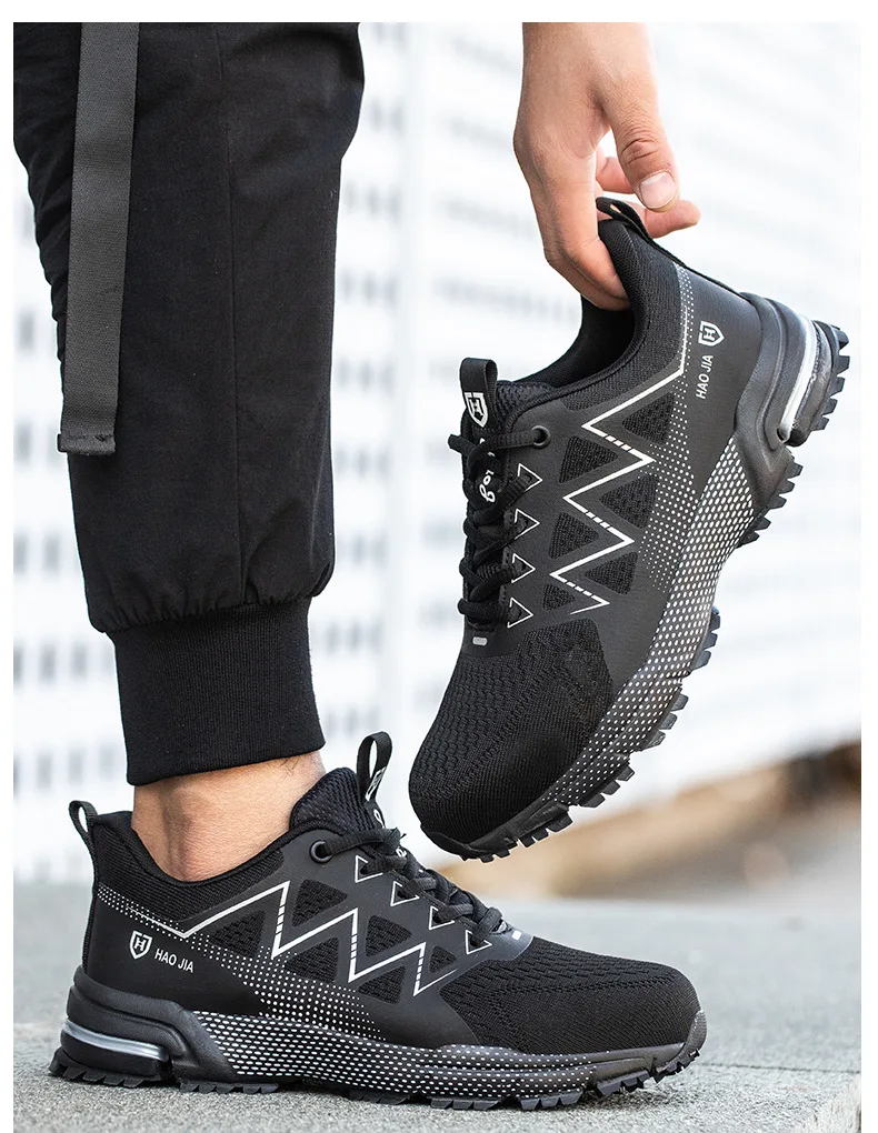 Oulylan Puncture Proof Work Safety Boots Man Breathable Work Shoes Male Men's Fashion Safety Shoes Steel Toe Sneakers