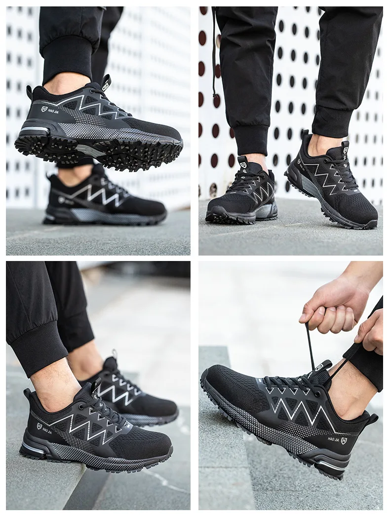 Oulylan Puncture Proof Work Safety Boots Man Breathable Work Shoes Male Men's Fashion Safety Shoes Steel Toe Sneakers