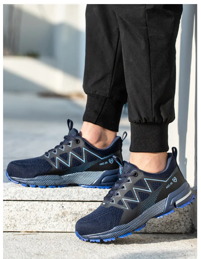 Oulylan Puncture Proof Work Safety Boots Man Breathable Work Shoes Male Men's Fashion Safety Shoes Steel Toe Sneakers