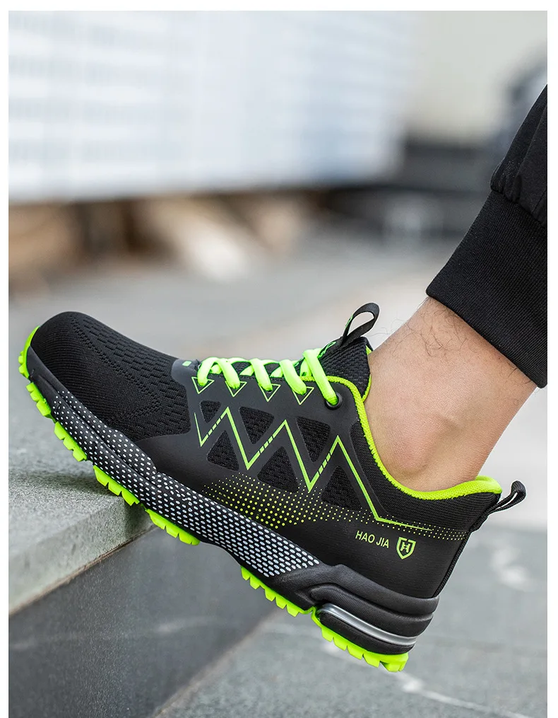 Oulylan Puncture Proof Work Safety Boots Man Breathable Work Shoes Male Men's Fashion Safety Shoes Steel Toe Sneakers