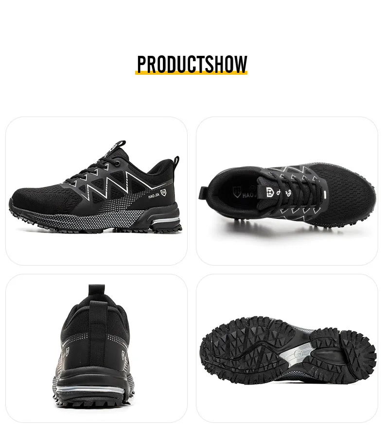Oulylan Puncture Proof Work Safety Boots Man Breathable Work Shoes Male Men's Fashion Safety Shoes Steel Toe Sneakers