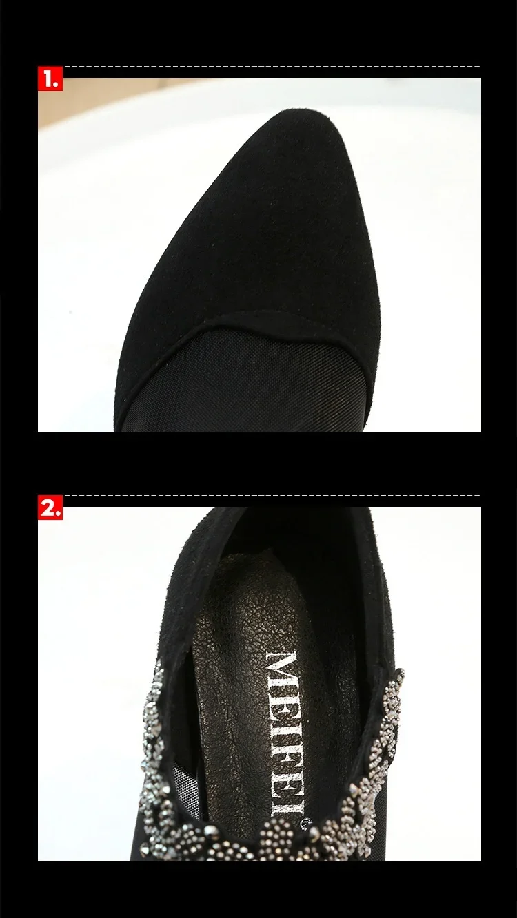 Women 2025 Summer Fashion Black Lace Rhinestone Sandals Flowers Low Heel Sandals Mesh Plus Size Sandalias Mujer Casual Shoes