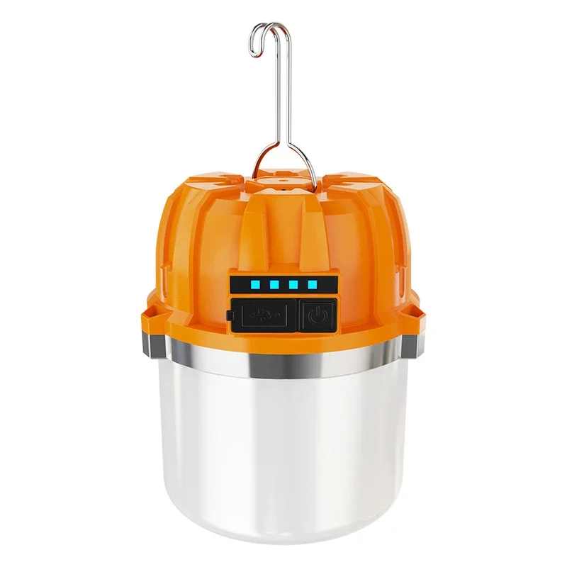 500W LED Camping Lantern USB Rechargeable Portable Lamp Bulb Flashlight with Power Display Emergency Light for Outdoors Fishing