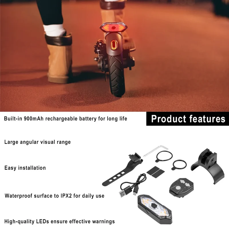 Turn Signal Lamp Modified USB Rechargable Smart Wireless For Xiaomi M365 1S pro Pro2 for MI3 Electric Scooter Flashing Light Par