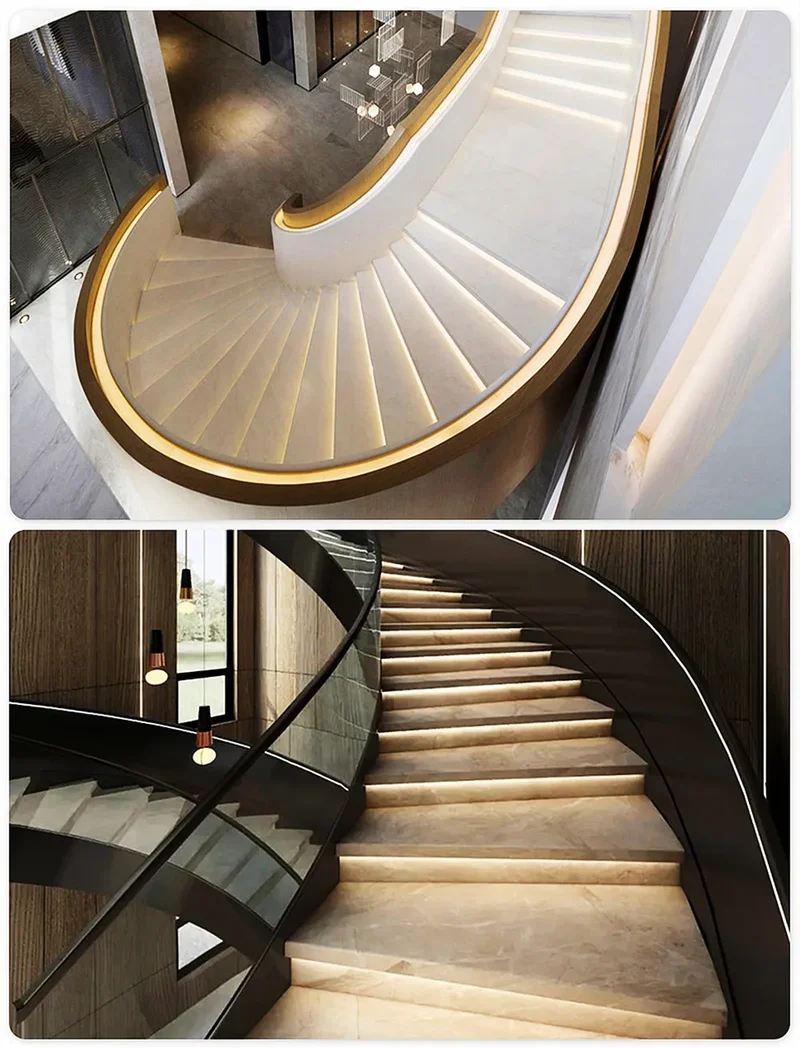 PIR Motion Sensor Stair LED Strip 12V SMD 5050 White / Warm White Lamp Tape Light 32 Ways Staircase Controller Step LED Ribbon
