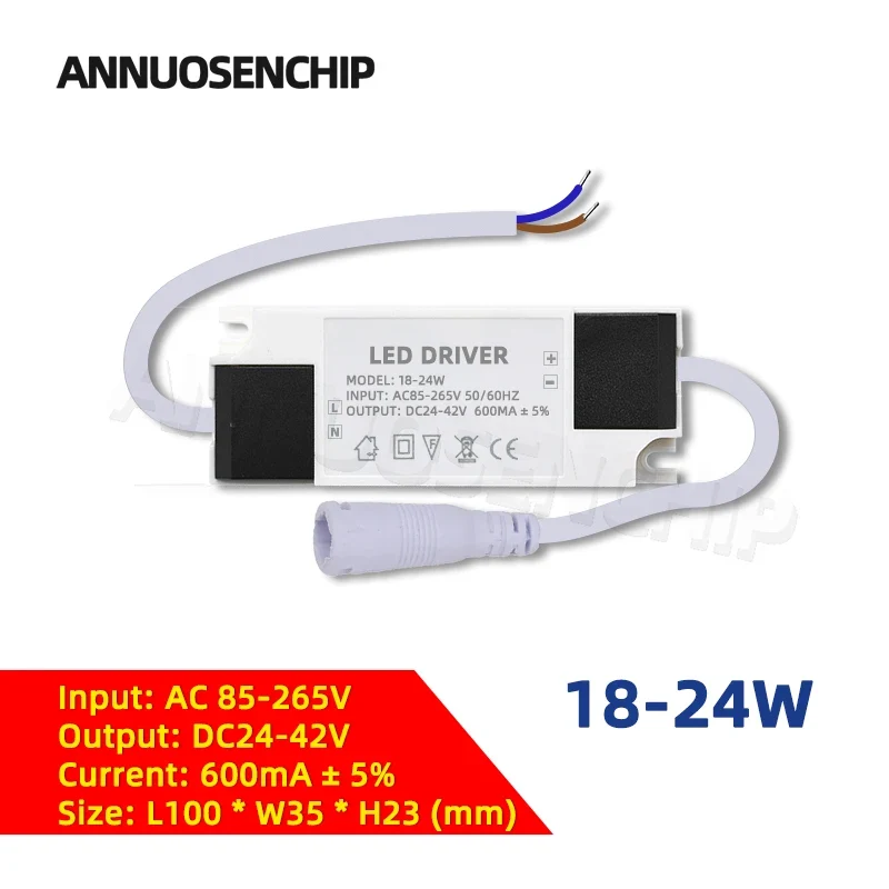 Hot 300mA 600mA LED Constant Current Driver Power Supply 85-265V AC to DC Lighting Transformers for Downlight Lamp Ceiling Light