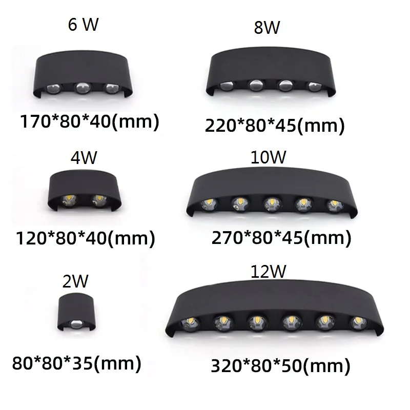 2W 4W 6W 8W 10W 12W LED Wall Light Outdoor Waterproof Modern Nordic style Indoor Wall Lamps Living Room Porch Garden Lamp