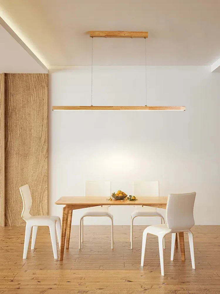 Modern Hanging Chandelier For Dining Room Kitchen Shop Long Table Wooden Chandelier Pendent Lamp Minimalist Design Led Lighting