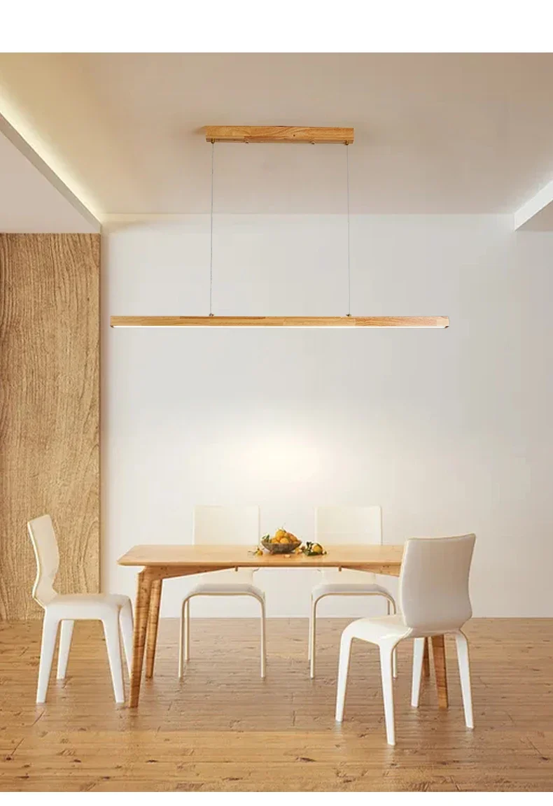 Modern Hanging Chandelier For Dining Room Kitchen Shop Long Table Wooden Chandelier Pendent Lamp Minimalist Design Led Lighting