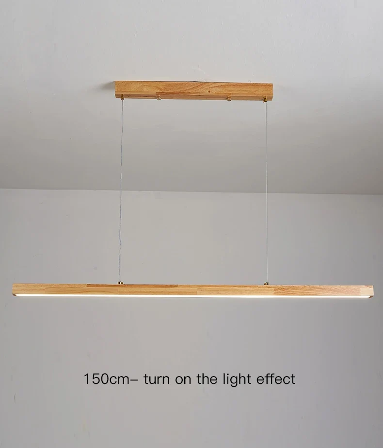 Modern Hanging Chandelier For Dining Room Kitchen Shop Long Table Wooden Chandelier Pendent Lamp Minimalist Design Led Lighting