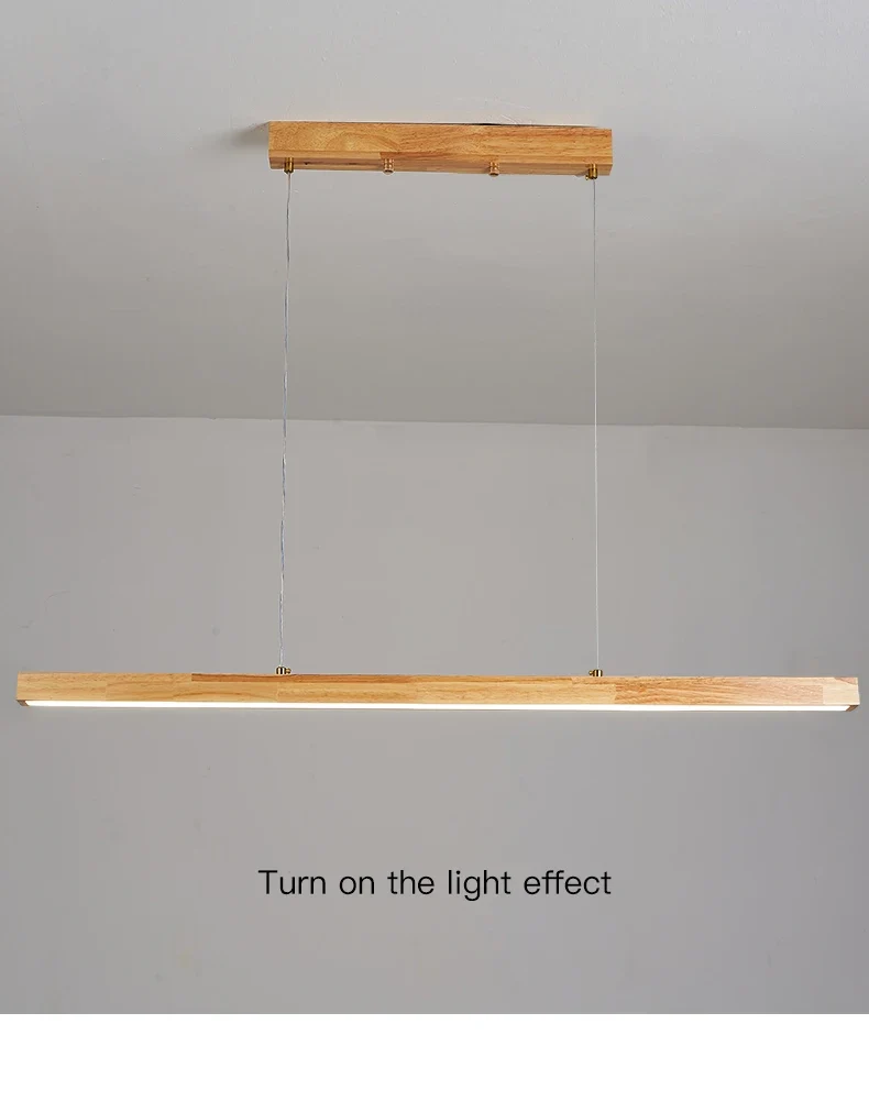 Modern Hanging Chandelier For Dining Room Kitchen Shop Long Table Wooden Chandelier Pendent Lamp Minimalist Design Led Lighting