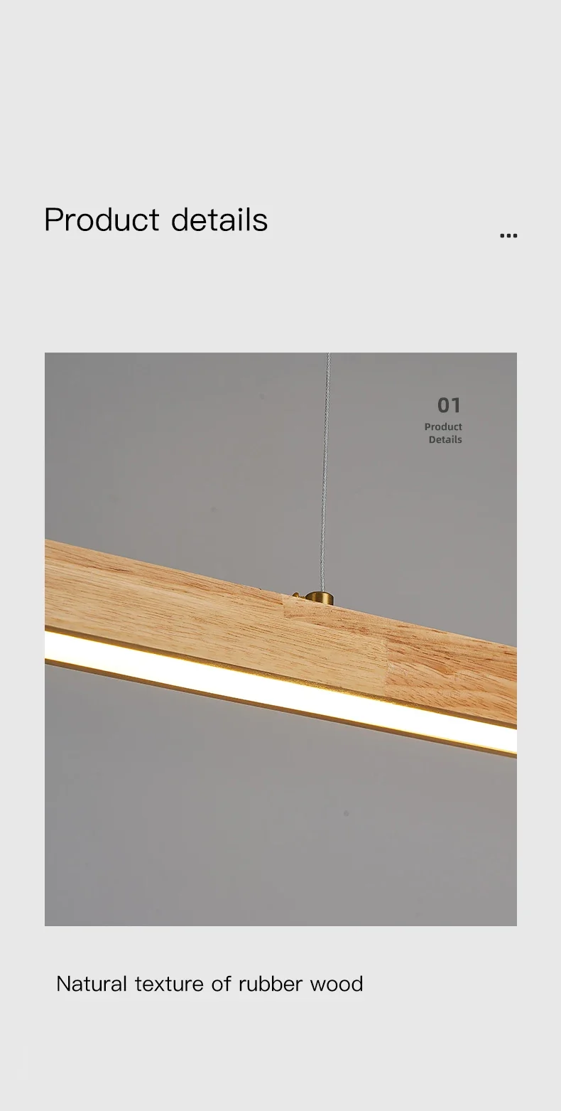 Modern Hanging Chandelier For Dining Room Kitchen Shop Long Table Wooden Chandelier Pendent Lamp Minimalist Design Led Lighting
