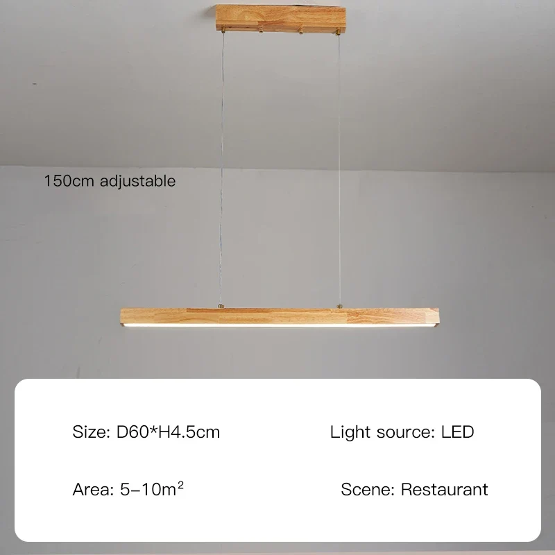 Modern Hanging Chandelier For Dining Room Kitchen Shop Long Table Wooden Chandelier Pendent Lamp Minimalist Design Led Lighting