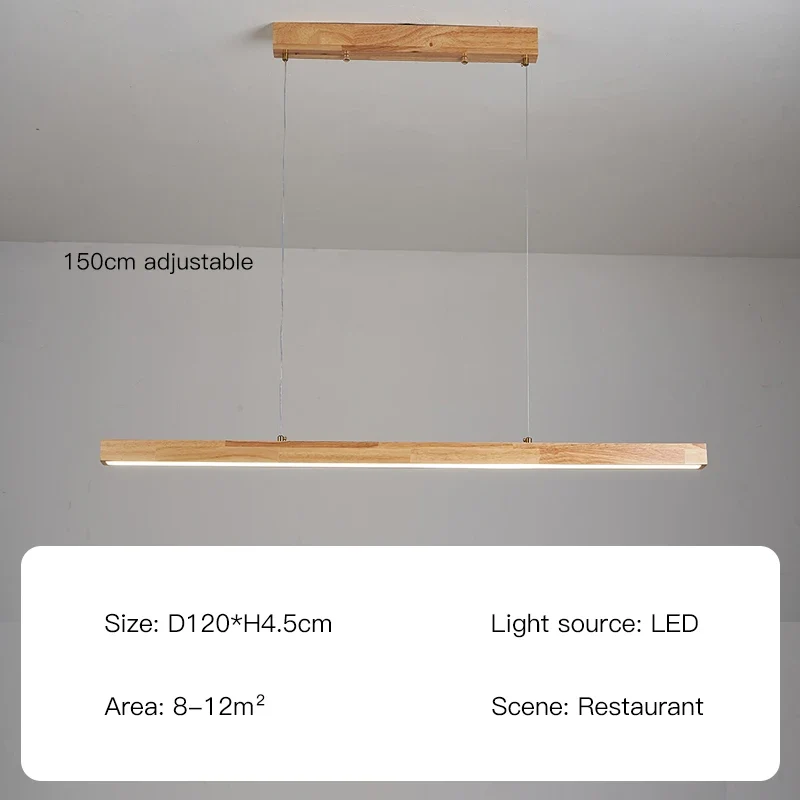 Modern Hanging Chandelier For Dining Room Kitchen Shop Long Table Wooden Chandelier Pendent Lamp Minimalist Design Led Lighting