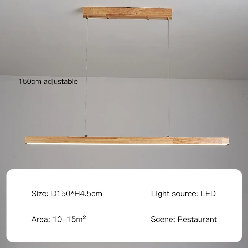 Modern Hanging Chandelier For Dining Room Kitchen Shop Long Table Wooden Chandelier Pendent Lamp Minimalist Design Led Lighting