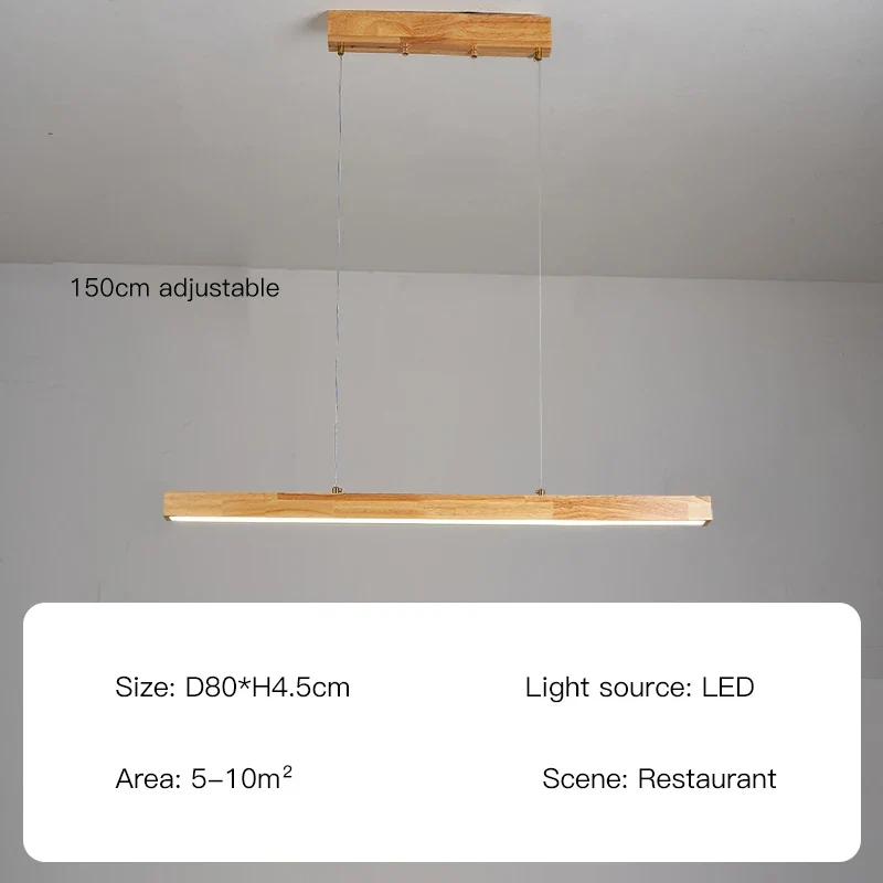 Modern Hanging Chandelier For Dining Room Kitchen Shop Long Table Wooden Chandelier Pendent Lamp Minimalist Design Led Lighting