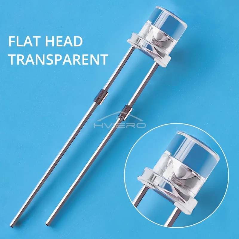 100Pcs F3 3mm 2pins Flat White Red Yellow Blue Green Pink Diode Led Wide Angle Light Emitting Diodes Lamp Ultra Bright LED Bulbs