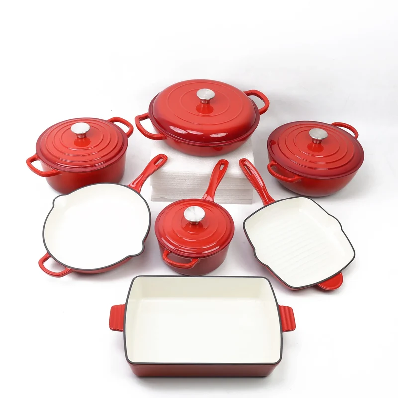 Custom 30CM Minimalist Kitchen Casserole Modern Enameled Cast Iron Pots Pans Induction Dutch Oven Made of Metal