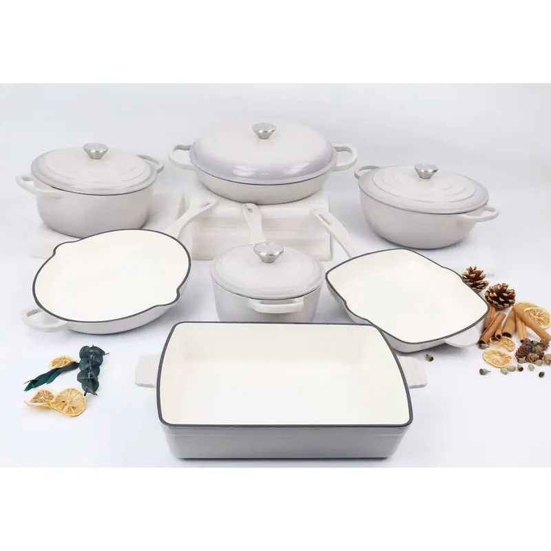 Custom 30CM Minimalist Kitchen Casserole Modern Enameled Cast Iron Pots Pans Induction Dutch Oven Made of Metal