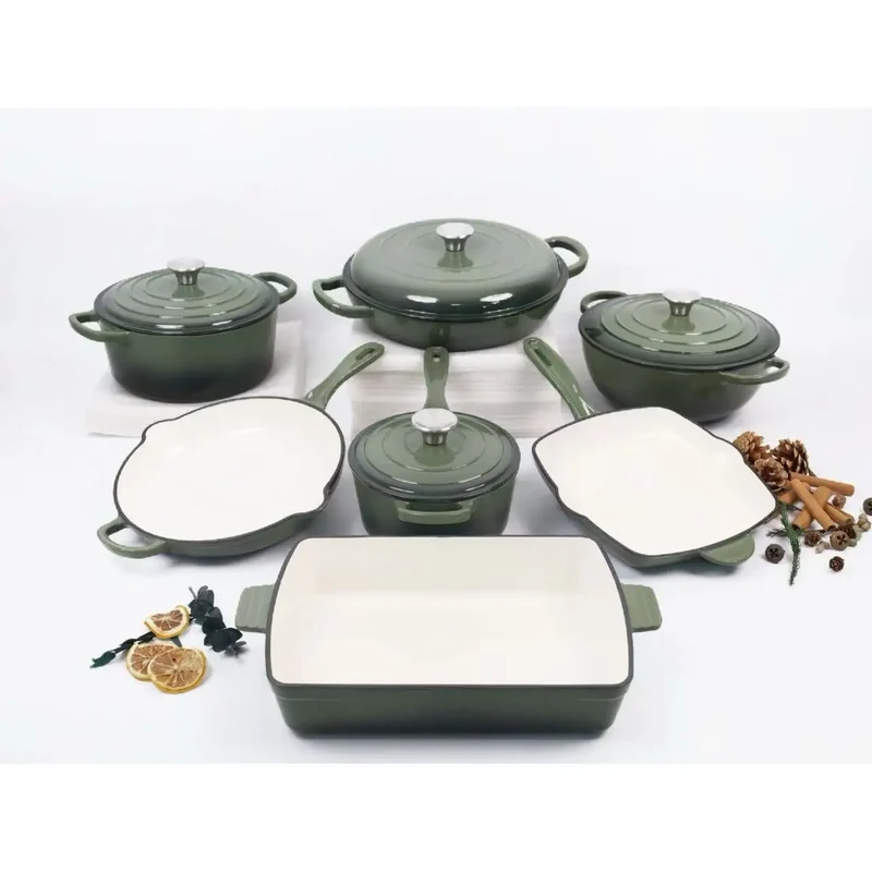 Custom 30CM Minimalist Kitchen Casserole Modern Enameled Cast Iron Pots Pans Induction Dutch Oven Made of Metal