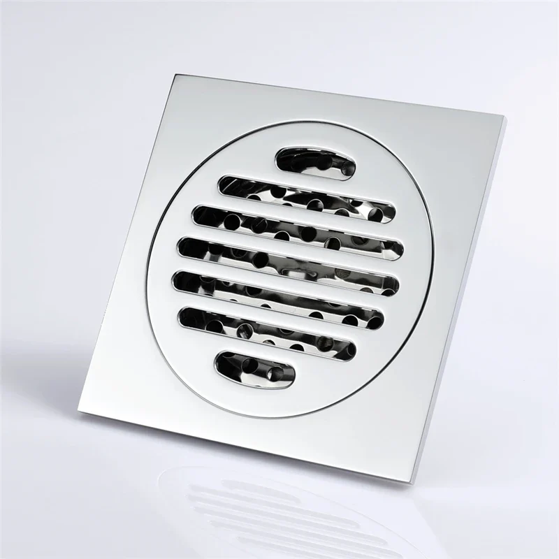 HIDEEP Modern Chrome Plated Brass 4 Inch Anti-Odor Floor Drain for Bathroom Kitchen & Hotel