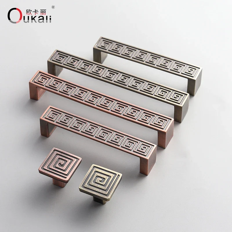 Best Price 96mm Modern Zinc Alloy Solid Hardware Copper Bronze Rectangular Antique Wardrobe Kitchen Cabinet Door Pull Handle