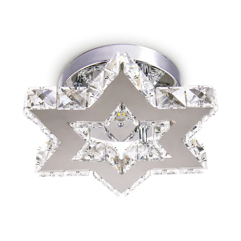 Modern K9 Crystal Chandelier Cool White Living Room Star Design Ceiling Light for Kitchen Living Room