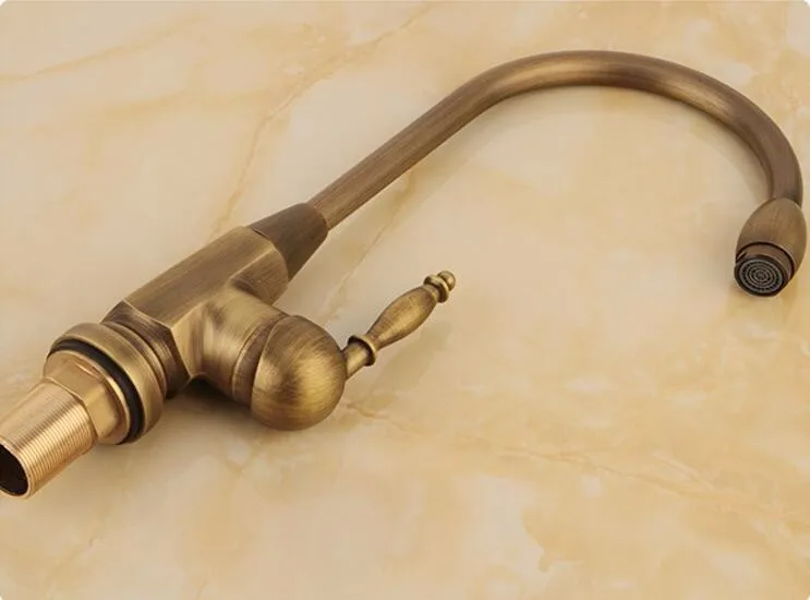 Bronze Antique Brass Kitchen Single Handle High Arc Sink Faucet
