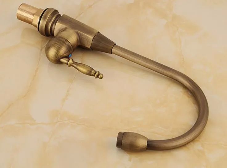 Bronze Antique Brass Kitchen Single Handle High Arc Sink Faucet