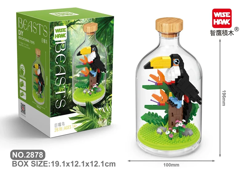 MOC Building Blocks Animal Model Bird Bald Eagle Parrot DIY Assembly Bricks Creative Games Collection Toys Xmas Gifts