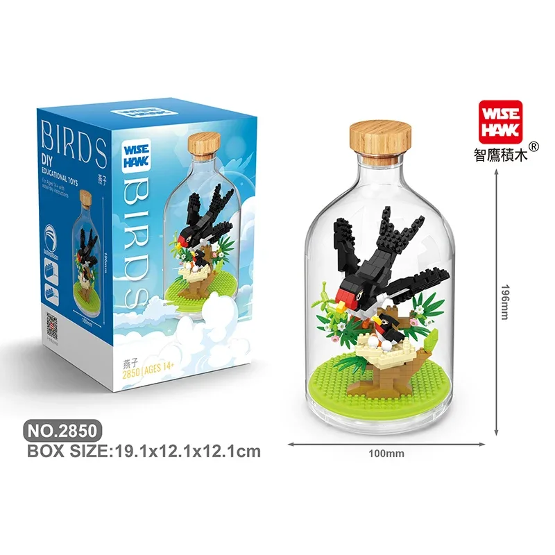 MOC Building Blocks Animal Model Bird Bald Eagle Parrot DIY Assembly Bricks Creative Games Collection Toys Xmas Gifts