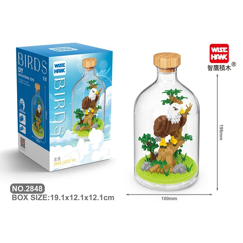MOC Building Blocks Animal Model Bird Bald Eagle Parrot DIY Assembly Bricks Creative Games Collection Toys Xmas Gifts