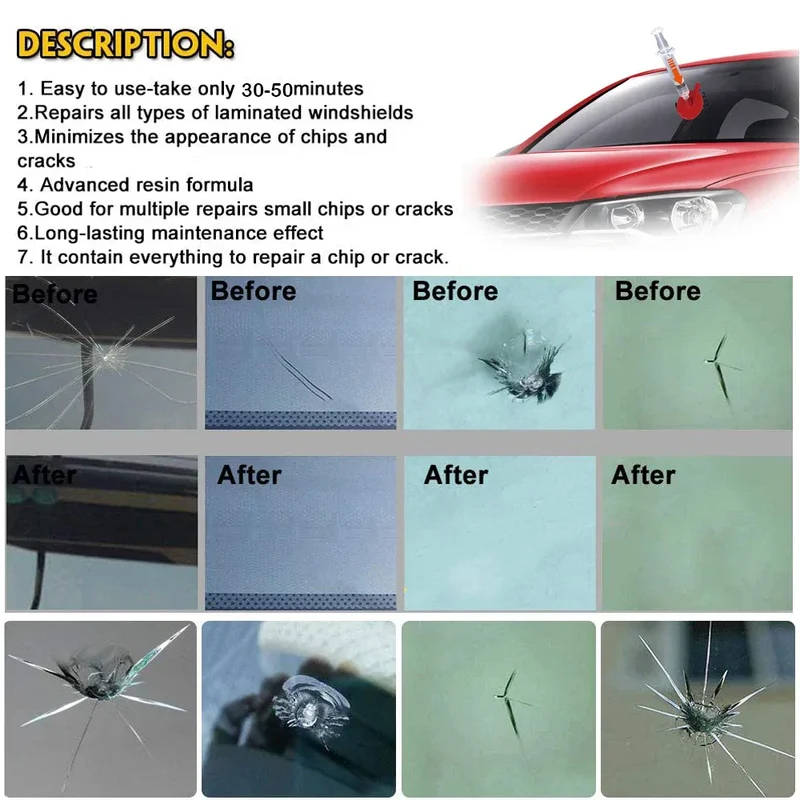 Car Windshield Repair Kit DIY Window Repair Tool Windscreen Glass Scratch Crack Restore Renewal Window Screen Polishing