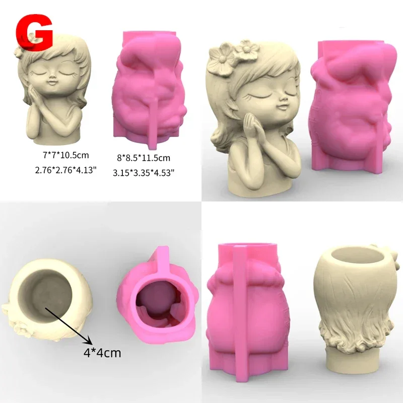 21 Types Nonstick Girls Pen Holder Mold Flower Pot Silicone Mold DIY Crafts Ornament Tool DIY Succulent Planter Mold