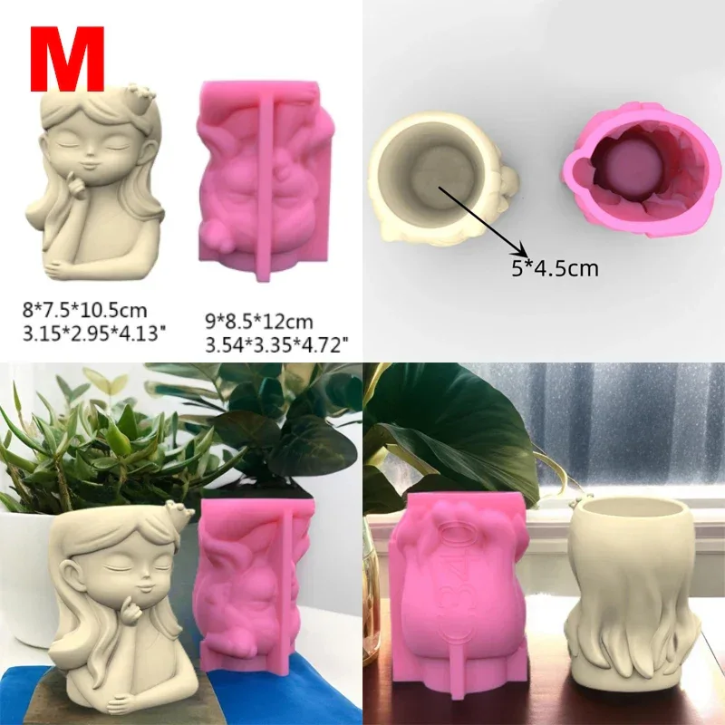 21 Types Nonstick Girls Pen Holder Mold Flower Pot Silicone Mold DIY Crafts Ornament Tool DIY Succulent Planter Mold