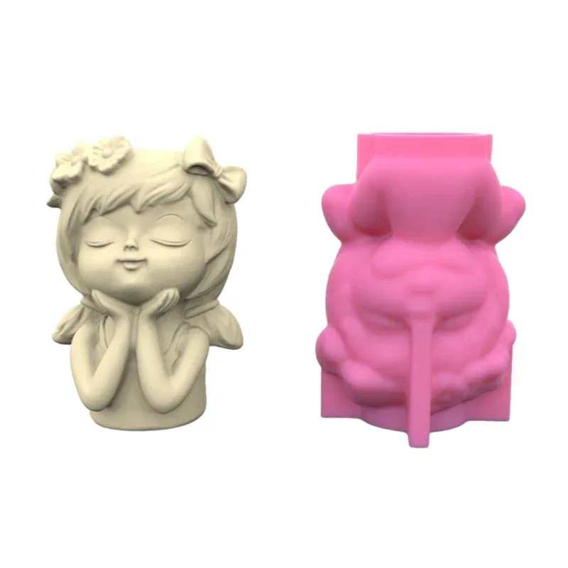 21 Types Nonstick Girls Pen Holder Mold Flower Pot Silicone Mold DIY Crafts Ornament Tool DIY Succulent Planter Mold