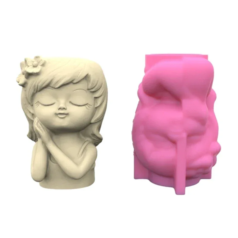21 Types Nonstick Girls Pen Holder Mold Flower Pot Silicone Mold DIY Crafts Ornament Tool DIY Succulent Planter Mold