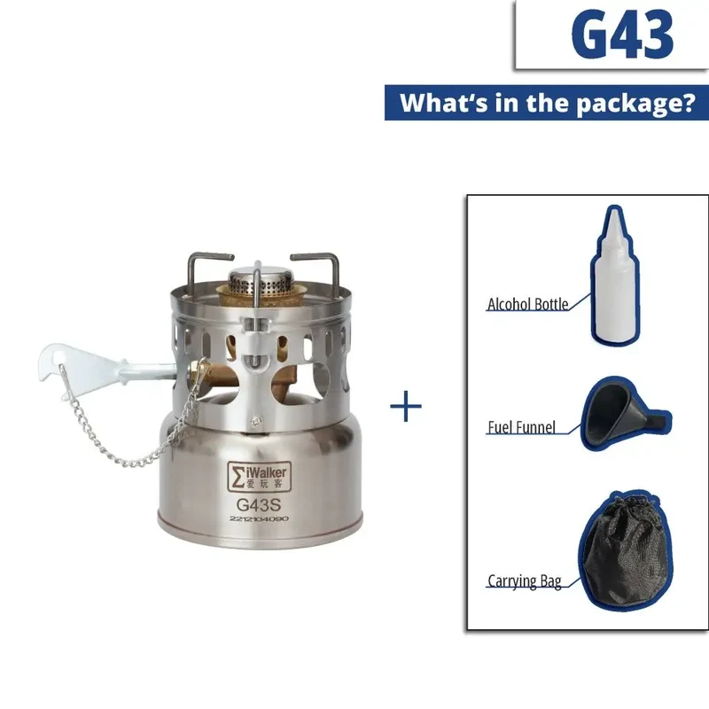 IWALKER G43 G43S Camping Stove Outdoor Gasoline Stove Burner Silent Burner for Travel Picnic Emergency