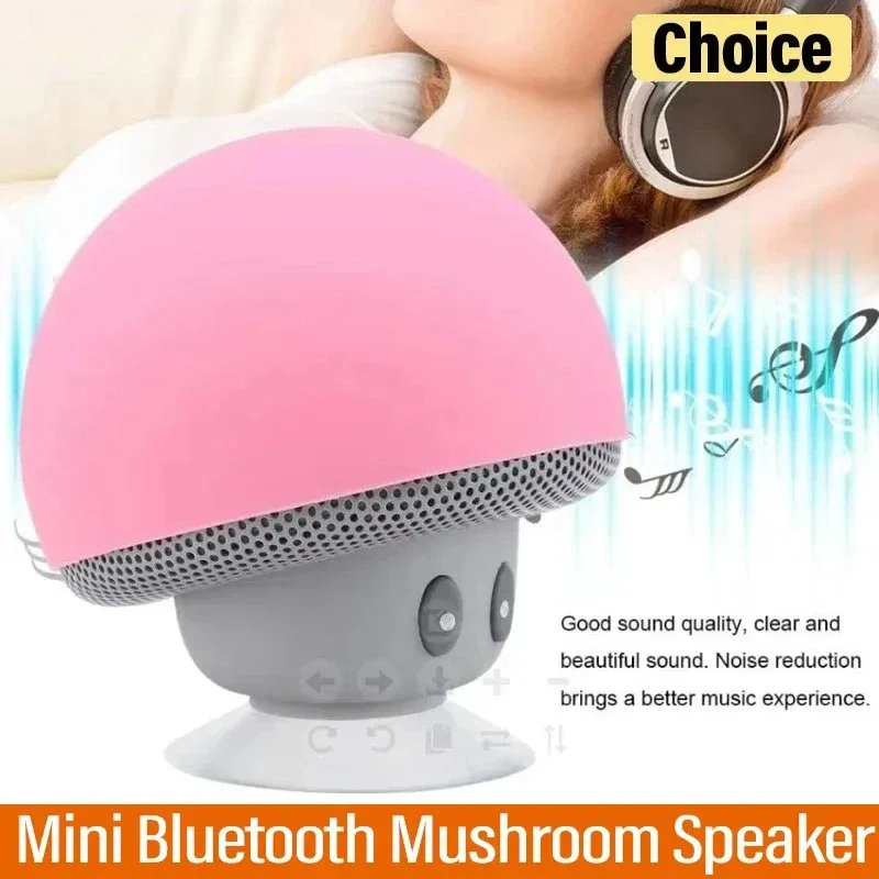 Mini Bluetooth Mushroom Speaker Waterproof Can Be Used as a Mobile Phone Holder Suitable for Family Parties and Small Parties