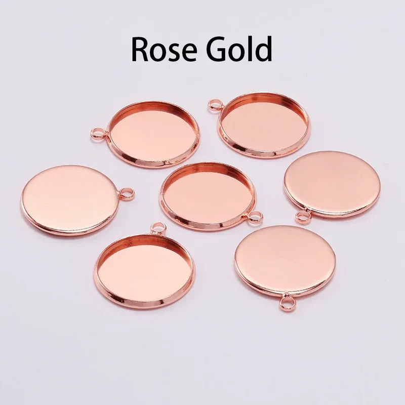 8 10 12 14 16 18 20 25mm Round Cabochon Base Tray Bezels Blank Setting Supplies For DIY Jewelry Making Findings Bracelet Pendant