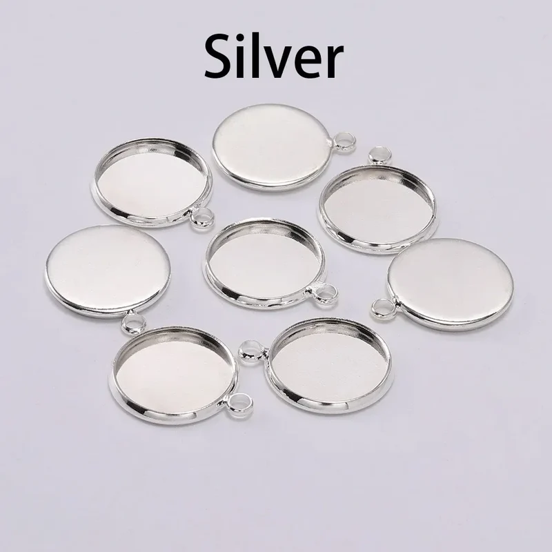 8 10 12 14 16 18 20 25mm Round Cabochon Base Tray Bezels Blank Setting Supplies For DIY Jewelry Making Findings Bracelet Pendant