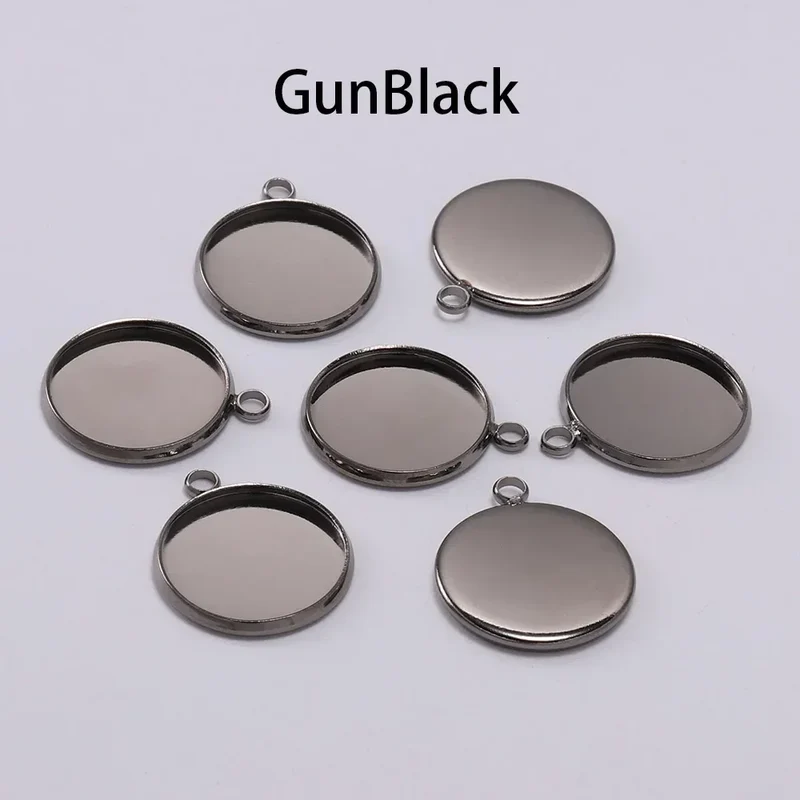 8 10 12 14 16 18 20 25mm Round Cabochon Base Tray Bezels Blank Setting Supplies For DIY Jewelry Making Findings Bracelet Pendant