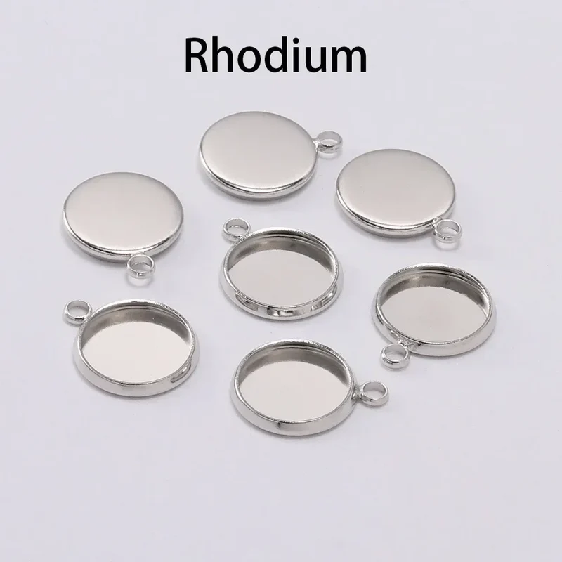 8 10 12 14 16 18 20 25mm Round Cabochon Base Tray Bezels Blank Setting Supplies For DIY Jewelry Making Findings Bracelet Pendant