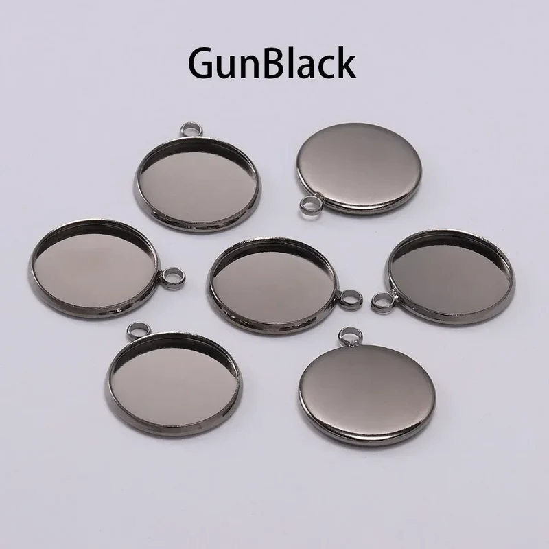 8 10 12 14 16 18 20 25mm Round Cabochon Base Tray Bezels Blank Setting Supplies For DIY Jewelry Making Findings Bracelet Pendant