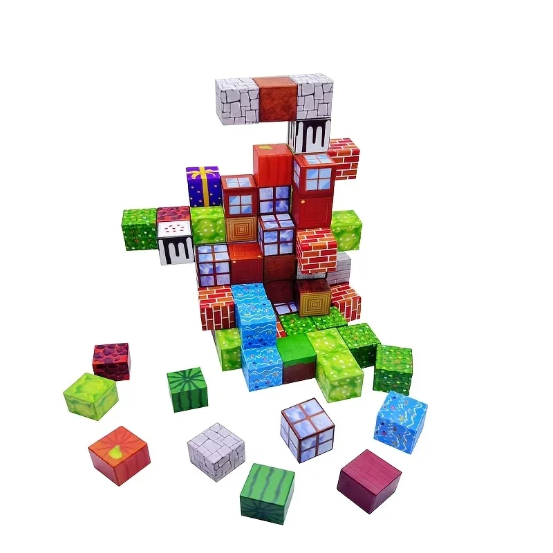 Creative Magnetic Building Block Bricks My Famous Scene World Architectural Set DIY Model Kids Toy Christmas Gifts for Boy Girls