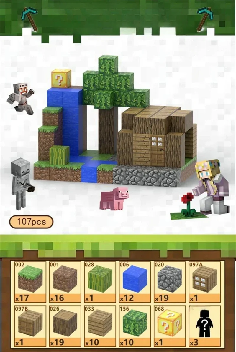 Creative Magnetic Building Block Bricks My Famous Scene World Architectural Set DIY Model Kids Toy Christmas Gifts for Boy Girls