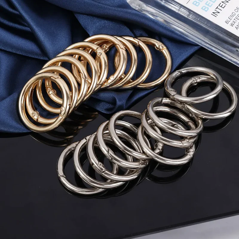 10/50pcs Metal O Ring Spring Clasps for DIY Jewelry Openable Round Carabiner Keychain Bag Clips Hook Dog Chain Buckles Connector