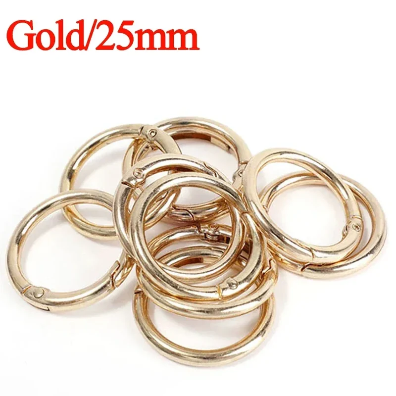 10/50pcs Metal O Ring Spring Clasps for DIY Jewelry Openable Round Carabiner Keychain Bag Clips Hook Dog Chain Buckles Connector