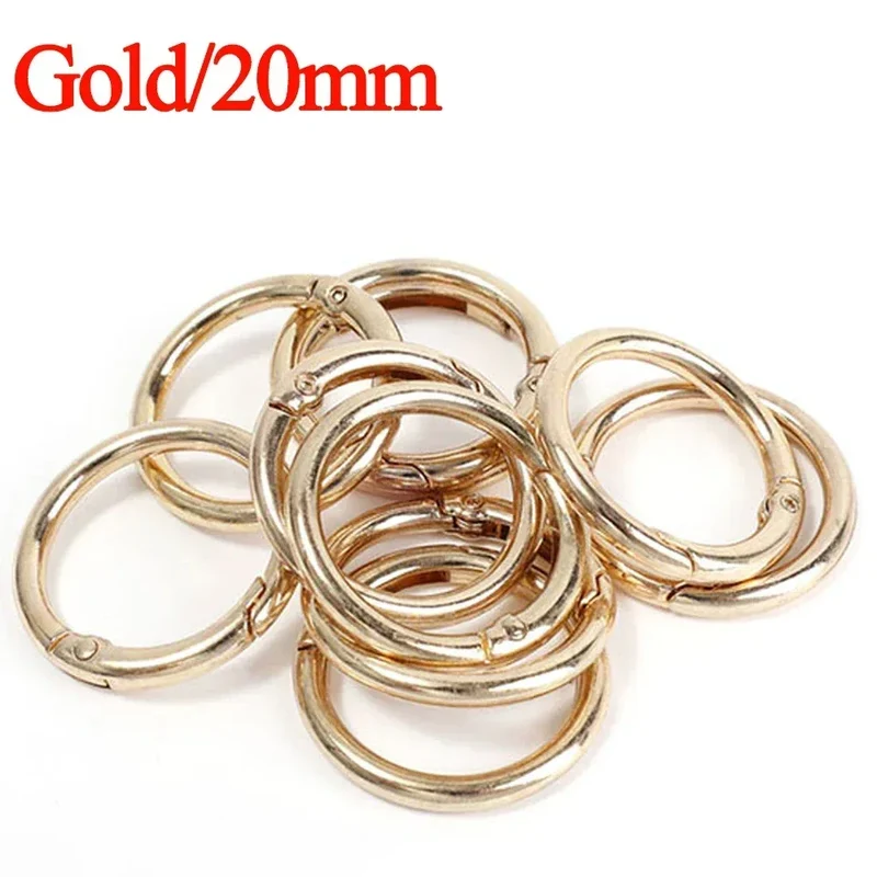 10/50pcs Metal O Ring Spring Clasps for DIY Jewelry Openable Round Carabiner Keychain Bag Clips Hook Dog Chain Buckles Connector