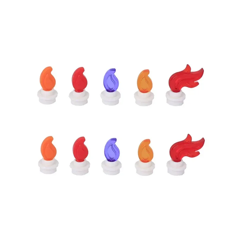 MOC Medieval Campfire Building Block Flame Wave Candle Transparent Wine Bottle Educational Toy Compatible Accessories Brick K054